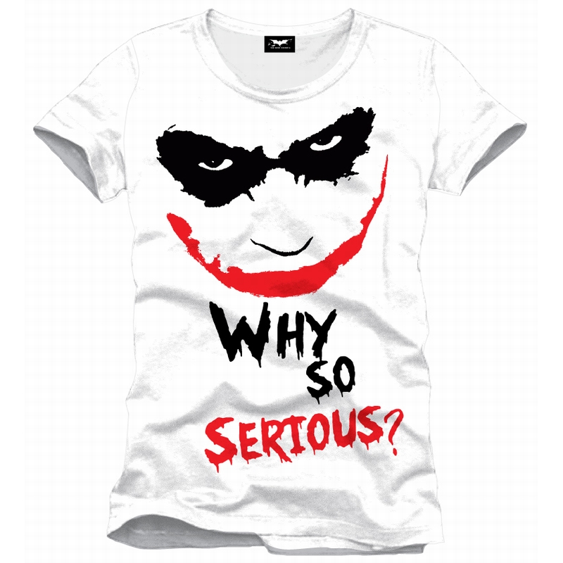 BATMAN T-Shirt Joker Why so Serious White (XXL) ShopForGeek
