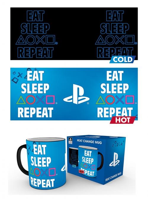 PLAYSTATION - Eat Sleep Repeat - Mug Heat Change 320ml