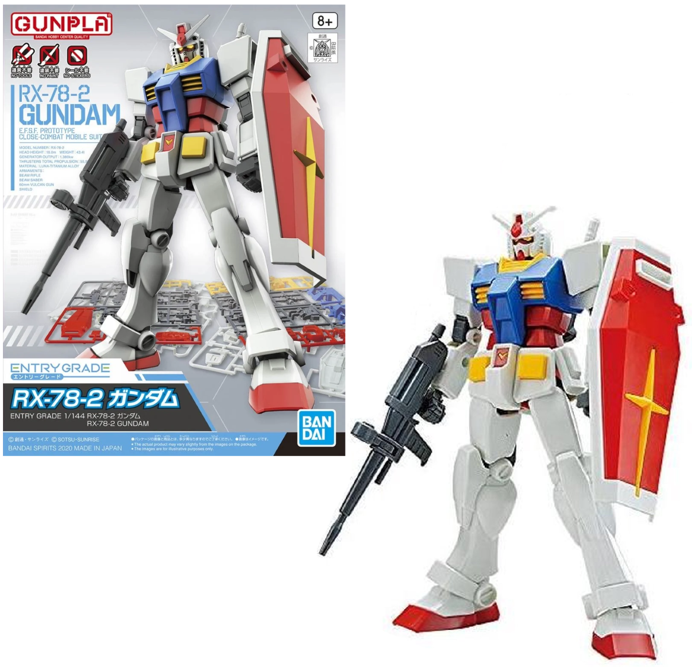 GUNDAM - EG 1/144 RX-78-2 Gundam - Model Kit 14cm : ShopForGeek