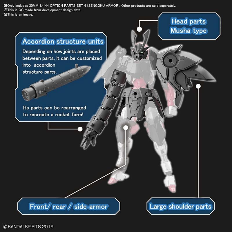 30MM - 1/144 Option Parts Set 4 (Sengoku Armor) - Model Kit - 3
