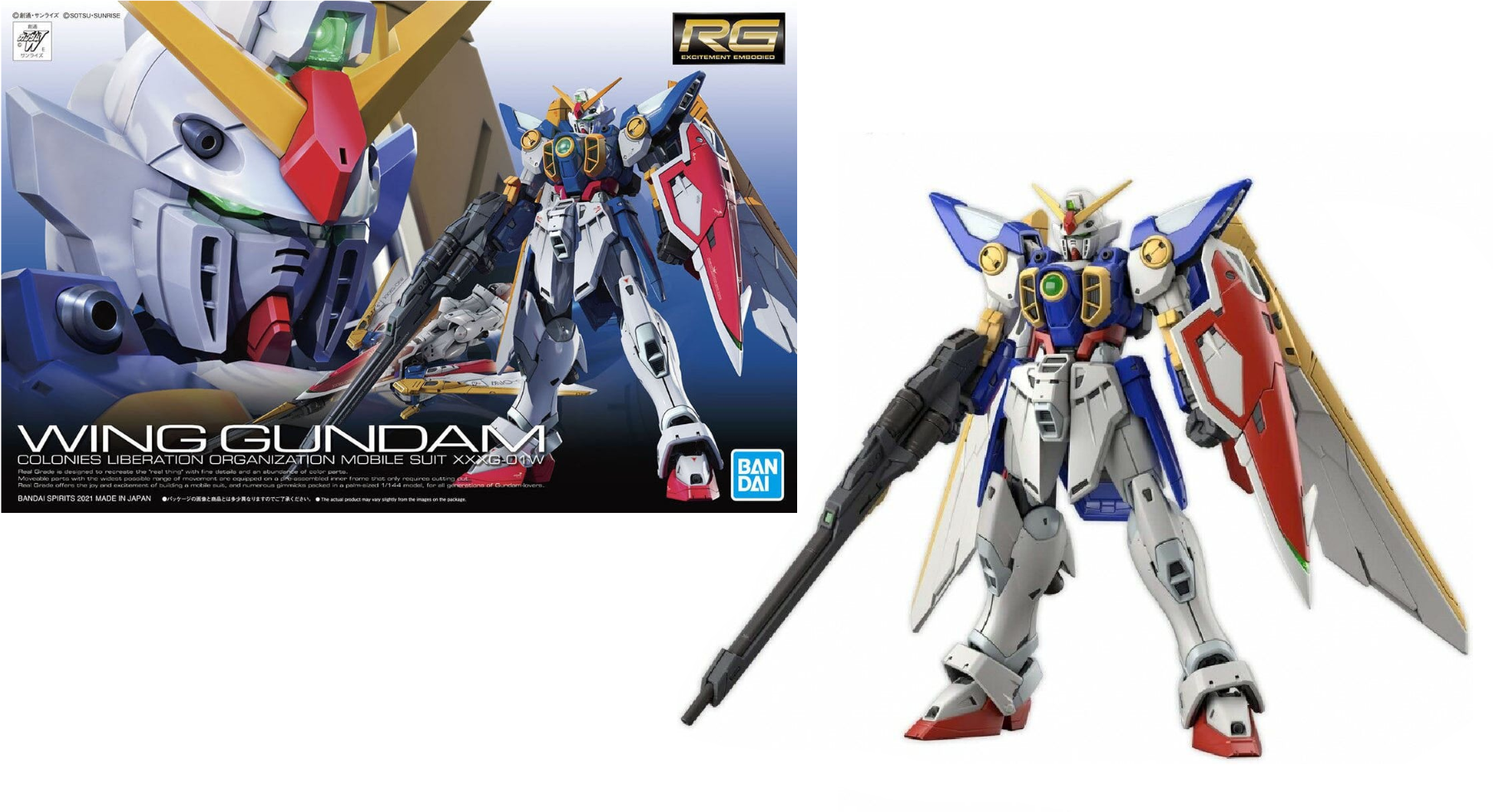 GUNDAM - RG 1/144 Wing Gundam - Model Kit : : Model Kit  Bandai Model Kit Gundam