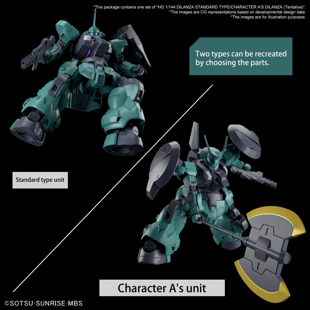 GUNDAM -HG 1/144 Dilanza Standard Type/Charac. A's Dilanza - Model Kit - 3