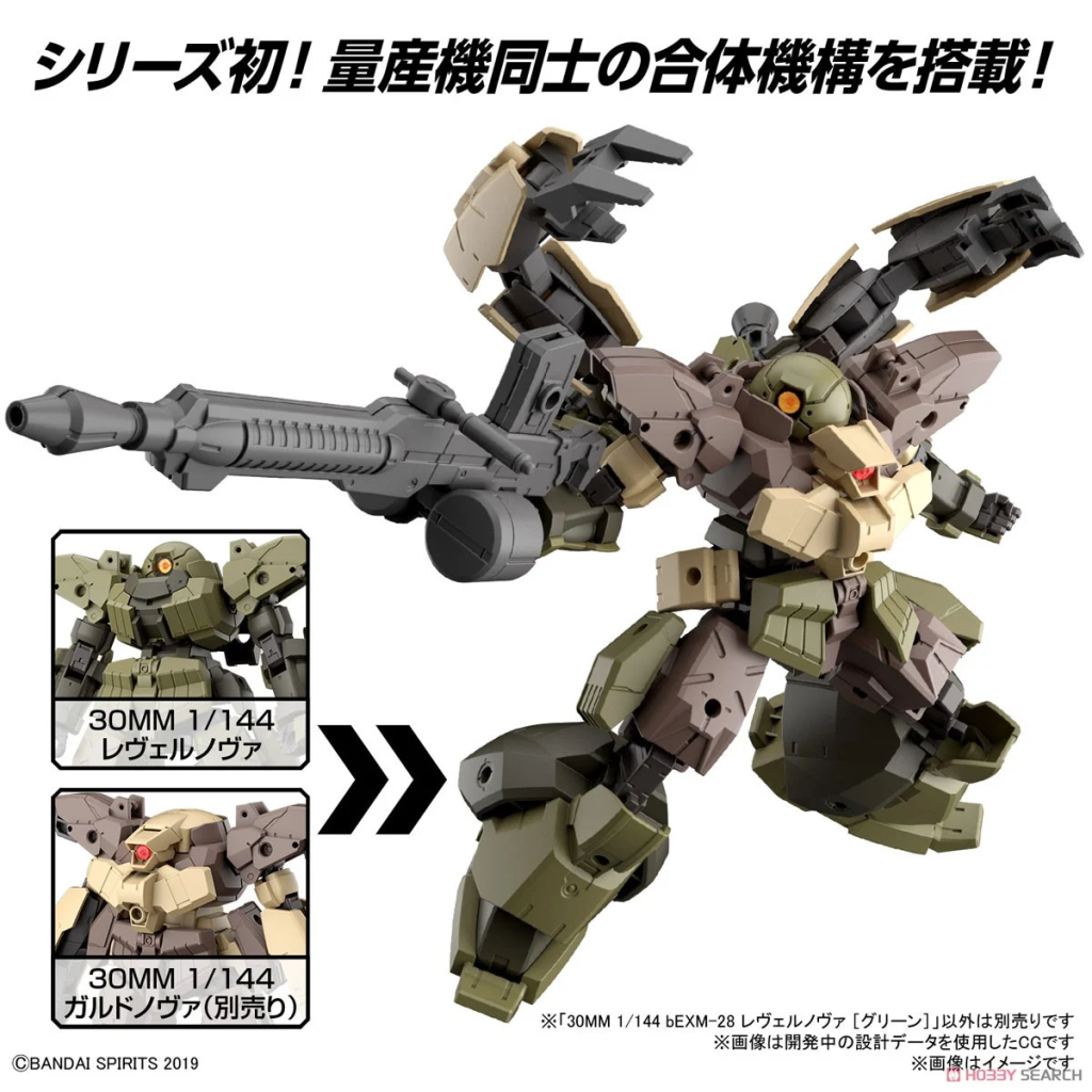 GUNDAM - 30mm 1/144 bEXM-28 Revernova Green - Model Kit - 5