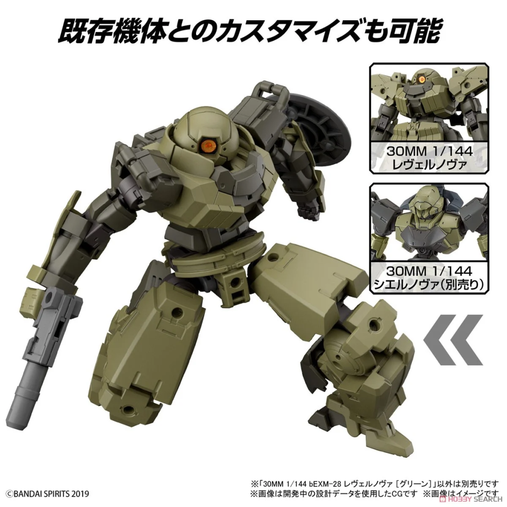 GUNDAM - 30mm 1/144 bEXM-28 Revernova Green - Model Kit - 6