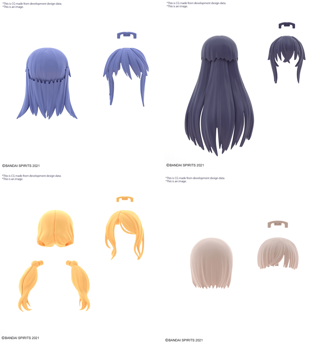 30MS - Option Hair Style Parts Vol.8 All 4 Types - Model Kit - 2