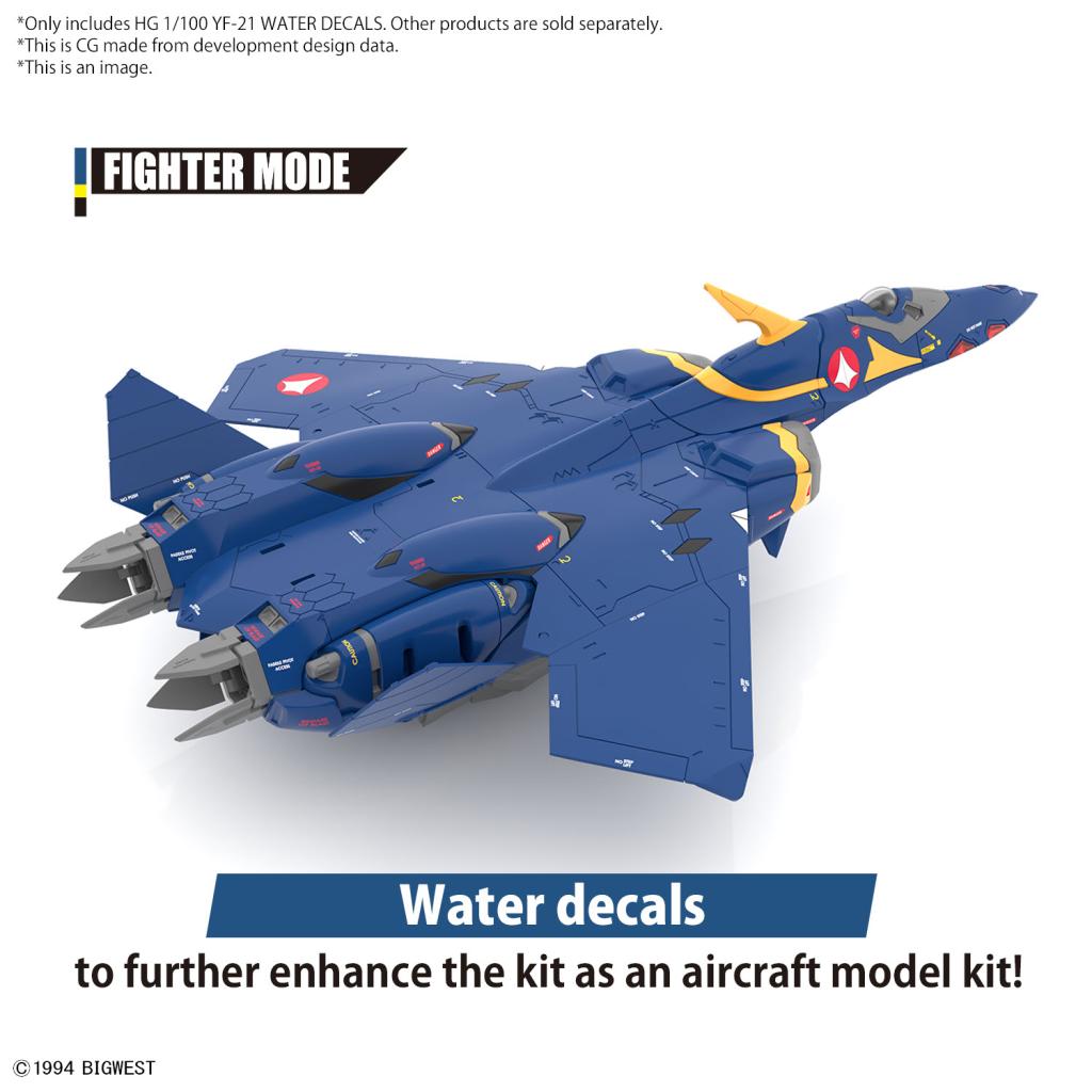 MACROSS - HG 1/100 YF-21 Water Decals - Model Kit - 3
