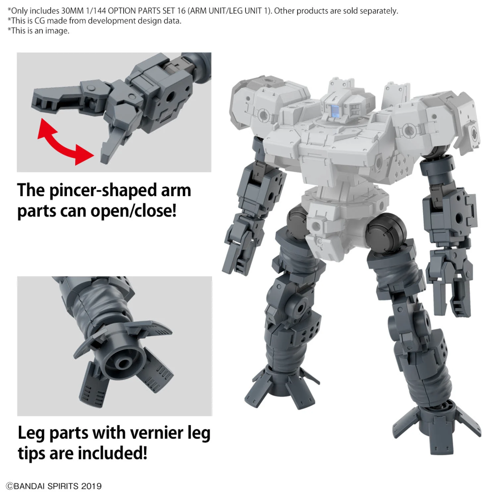 30MM - 1/144 Option Parts Set 16 (Arm Unit/Leg Unit 1) - Model Kit - 3