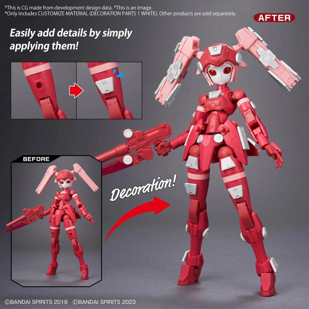 30MM - Customize Material (Decoration Parts 1 White) - Model Kit - 6