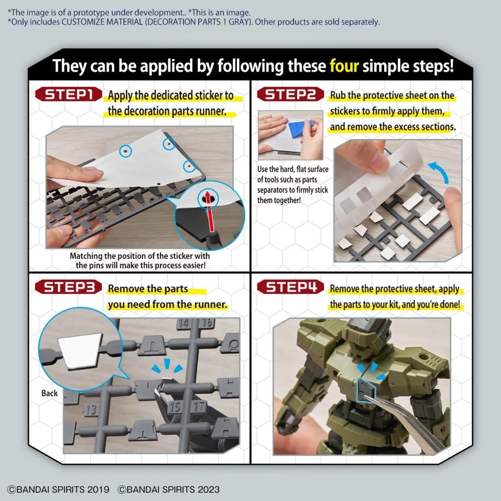 30MM - Customize Material (Decoration Parts 1 Gray) - Model Kit - 3