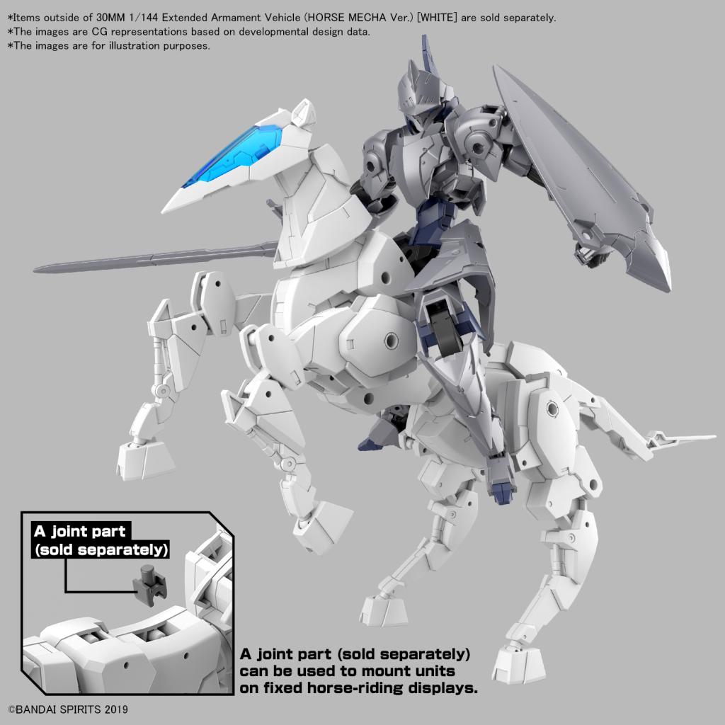 30MM - 1/144 Extended Armament Vehicule (Horse Mecha) White -Model Kit - 3