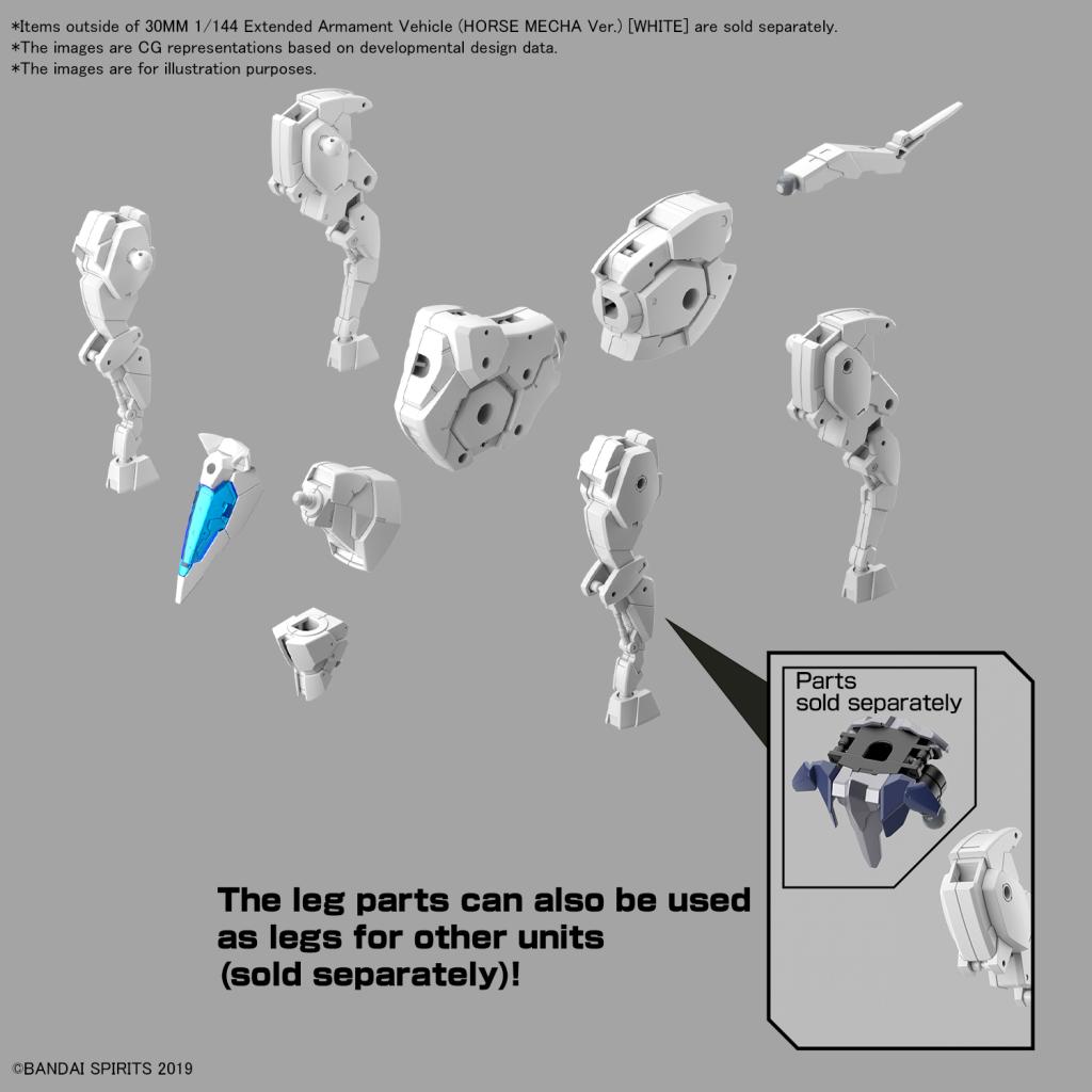 30MM - 1/144 Extended Armament Vehicule (Horse Mecha) White -Model Kit - 5
