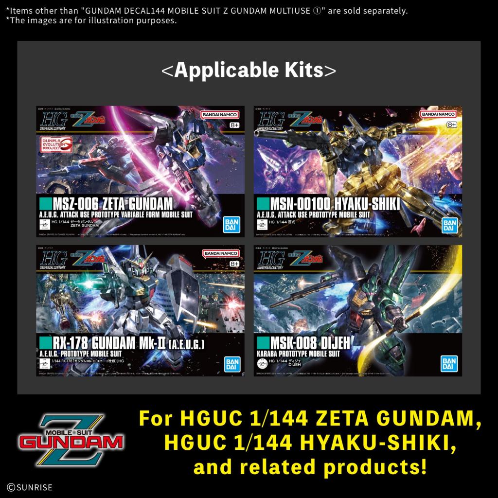 GUNDAM - Decal 144 Mobile Suit Z Gundam Multiuse 1 - Model Kit - 3