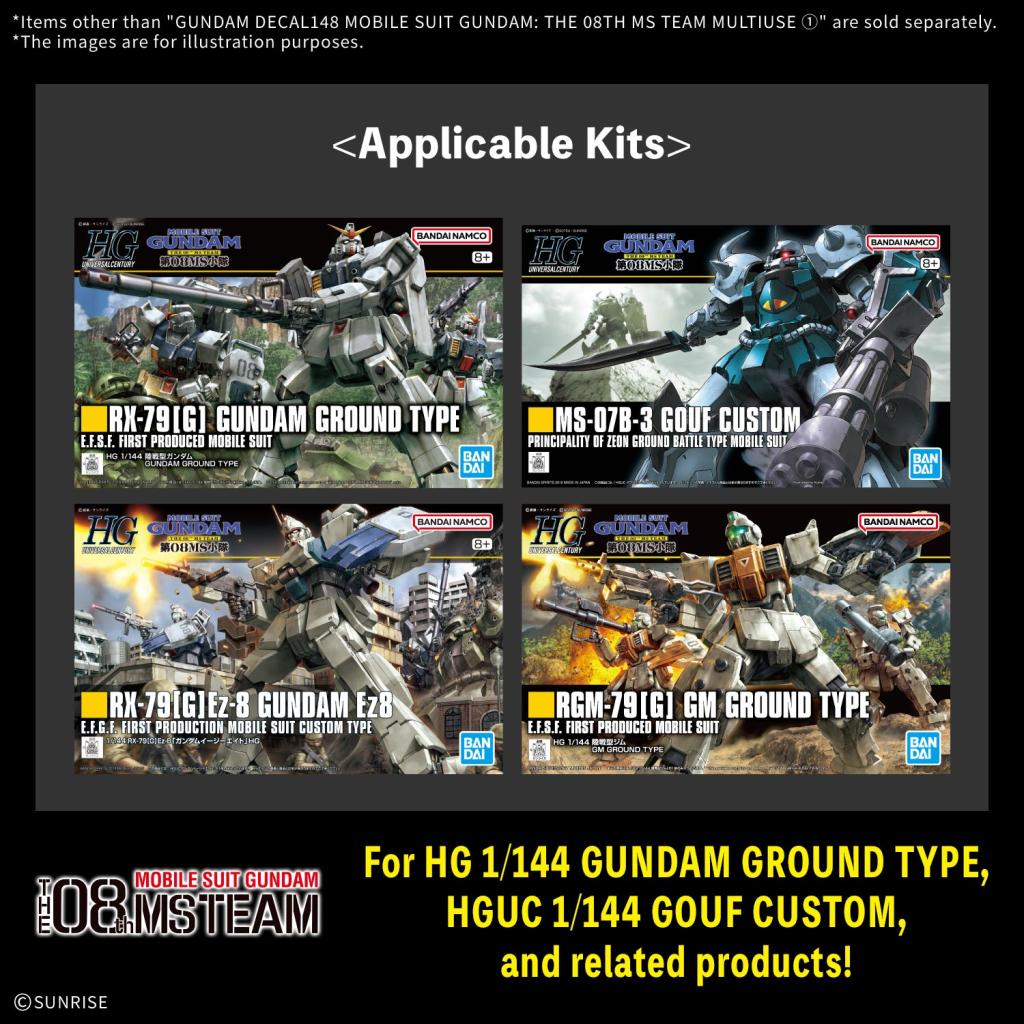GUNDAM - Decal 148 Gundam The 08th MS Team Multiuse 1 - Model Kit - 3
