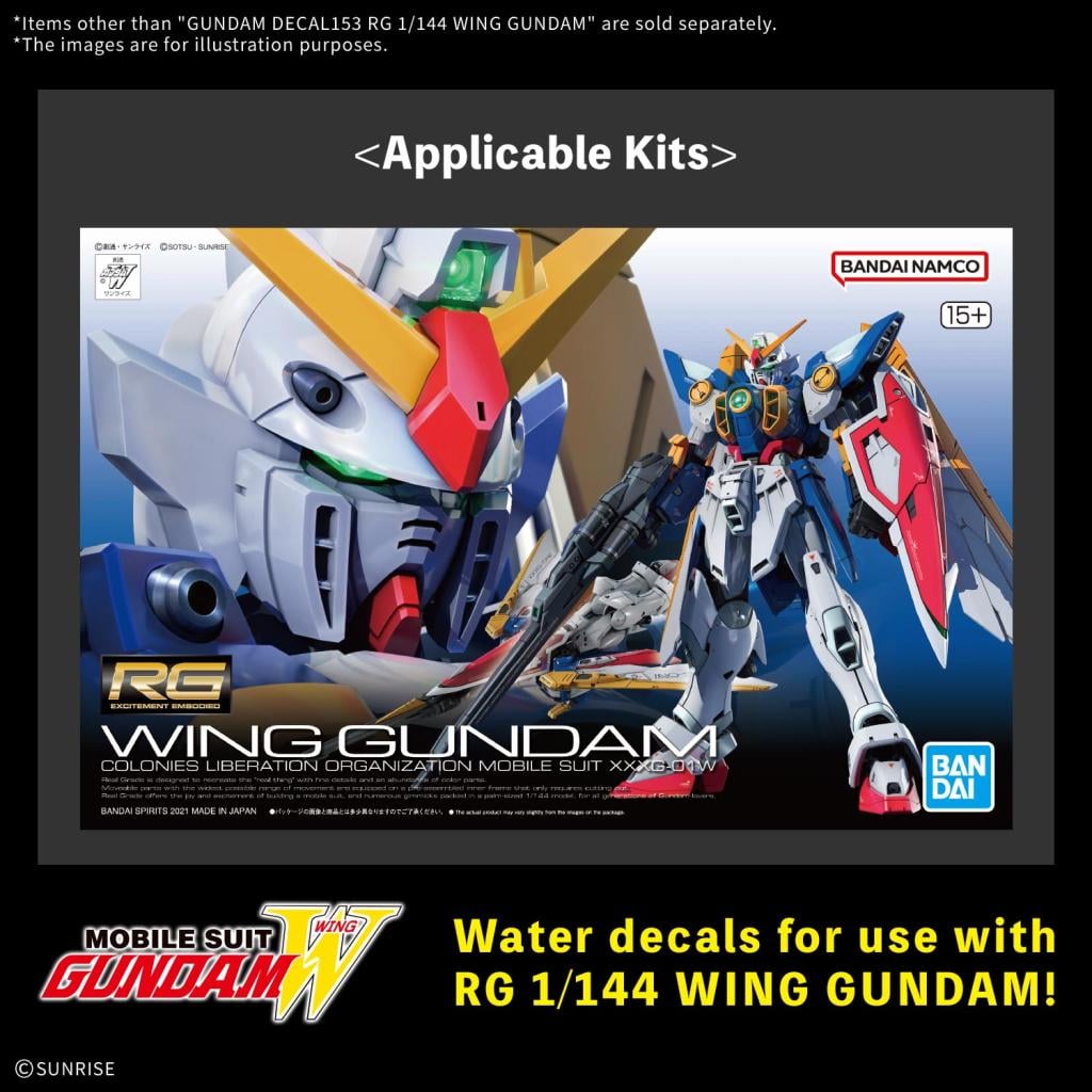 GUNDAM - Decal 153 RG 1/144 Wing Gundam - Model Kit - 2