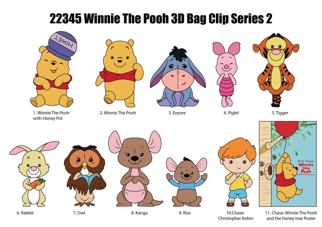 WINNIE L'OURSON - Series 2 - 3D Foam Bag Clip (Display 24 Pcs) - 2