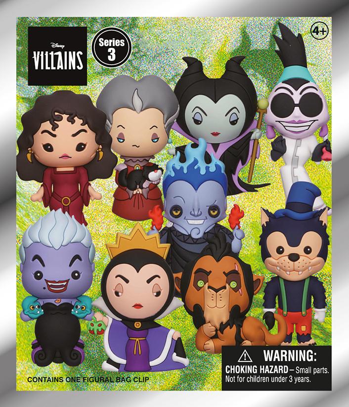 DISNEY VILLAINS - Series 3 - 3D Foam Bag Clip (Display 24 Pcs) - 3
