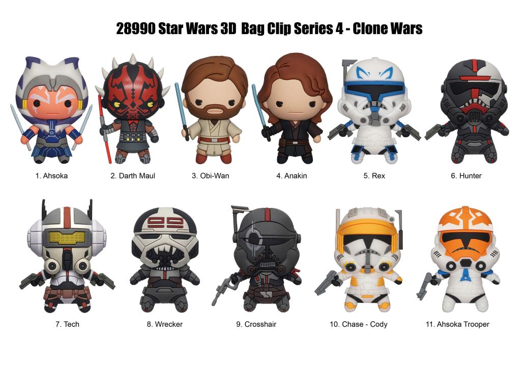 STAR WARS THE CLONE WARS -Series 4 - 3D Foam Bag Clip (Display 24 Pcs) - 2