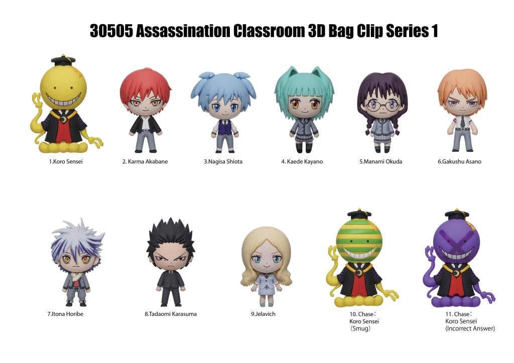 ASSASSINATION CLASSROOM - Series 1 - 3D Foam Bag Clip (Display 24 Pcs) - 2