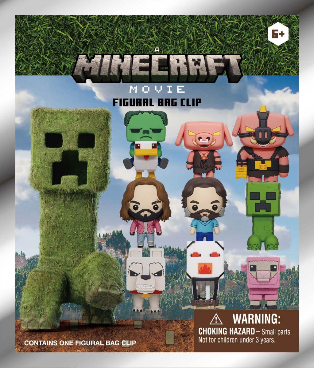 MINECRAFT FILM - Series 1 - 3D Foam Bag Clip (Display 24 Pcs) - 3