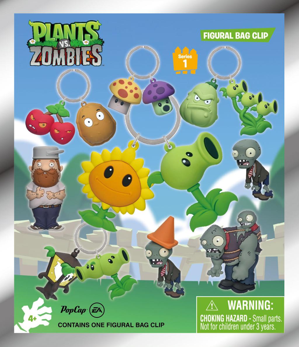 PLANTS VS ZOMBIES - Series 1 - 3D Foam Bag Clip (Display 24 Pcs) - 3