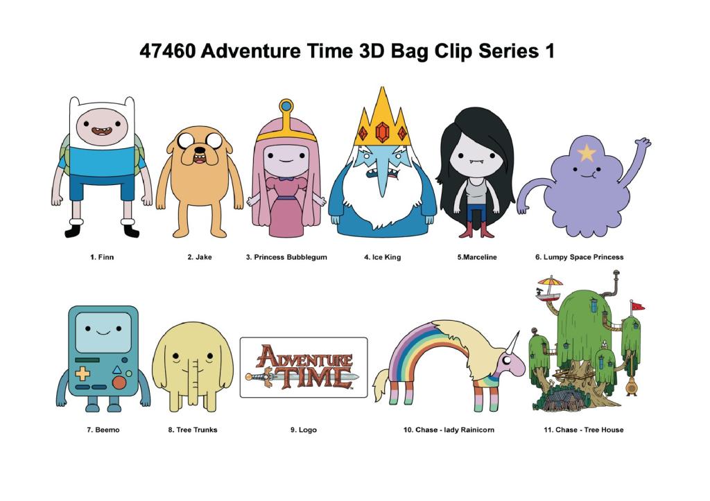 ADVENTURE TIME -  Series 1 - 3D Foam Bag Clip (Display 24 Pcs) - 2