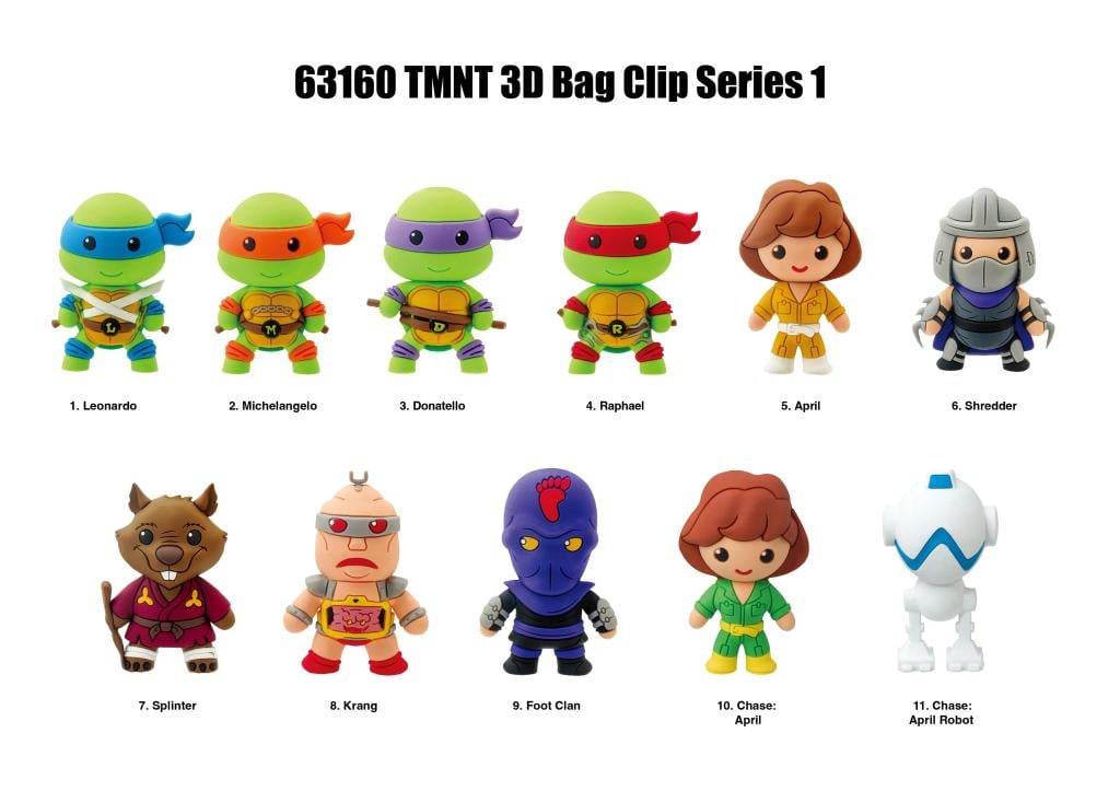 LES TORTUES NINJA -  Series 1 - 3D Foam Bag Clip (Display 24 Pcs) - 2