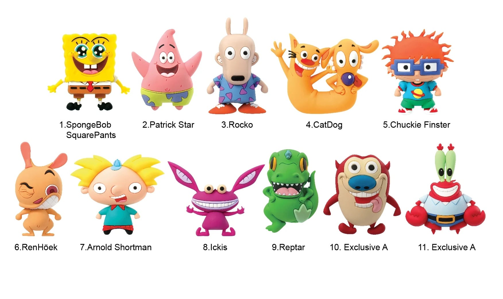 NICKELODEON CLASSIC Series 3D Foam Bag Clip (Display