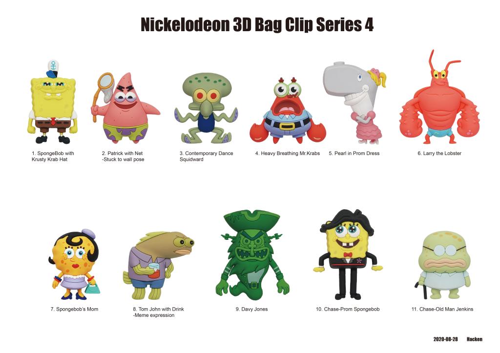 BOB L'EPONGE - Series 4 - 3D Foam Bag Clip (Display 24 Pcs) - 2