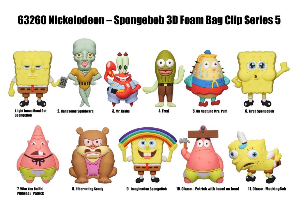 NICKELODEON - Series 5 - 3D Foam Bag Clip (Display 24 Pcs) - 2
