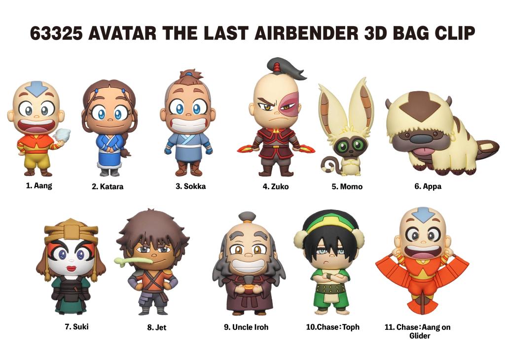 AVATAR LAST AIRBENDER - Series 1 - 3D Foam Bag Clip (Display 24 Pcs) - 2