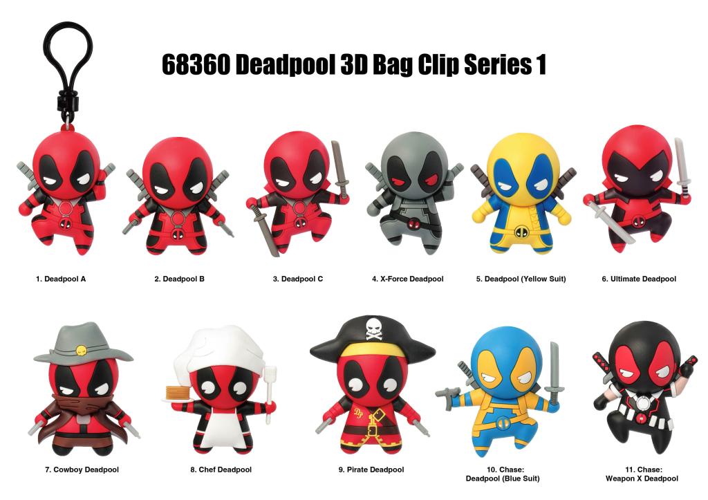 MARVEL - Deadpool Series 1 - 3D Foam Bag Clip (Display 24 Pcs) - 2