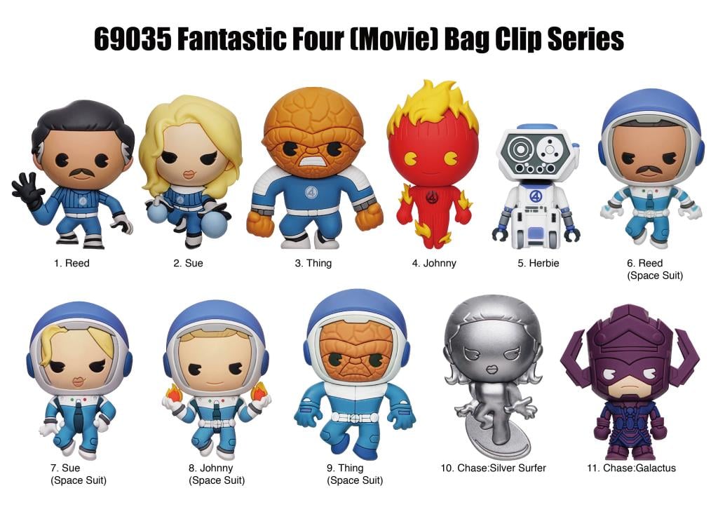 LES 4 FANTASTIQUES - Movie - 3D Foam Bag Clip (Display 24 Pcs) - 2