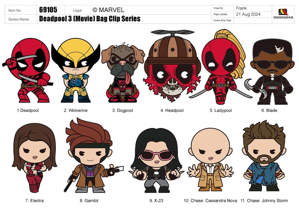 DEADPOOL - Series 1 - 3D Foam Bag Clip (Display 24 Pcs) - 2