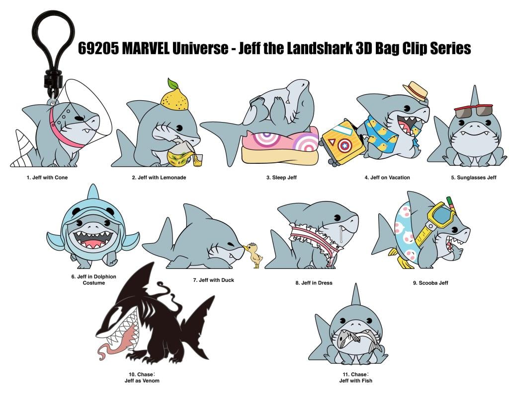 MARVEL RIVALS - Jeff Series 17 - 3D Foam Bag Clip (Display 24 Pcs) - 2