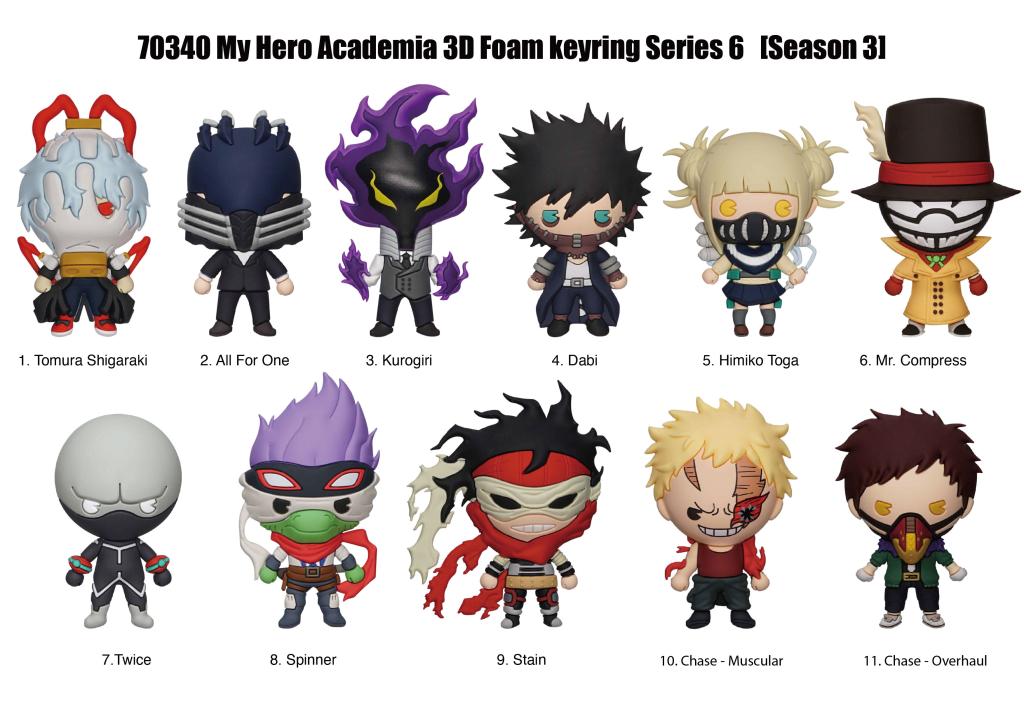 MY HERO ACADEMIA - Series 6 - 3D Foam Bag Clip (Display 24 Pcs) - 2
