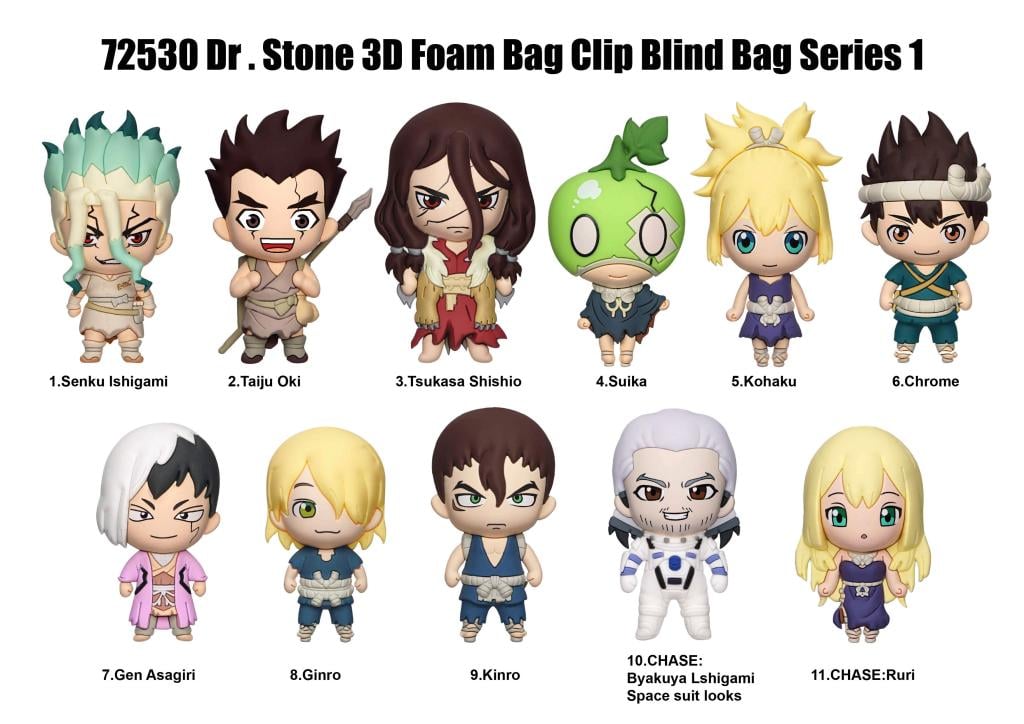 DR STONE - Series 1 - 3D Foam Bag Clip (Display 24 Pcs) - 2