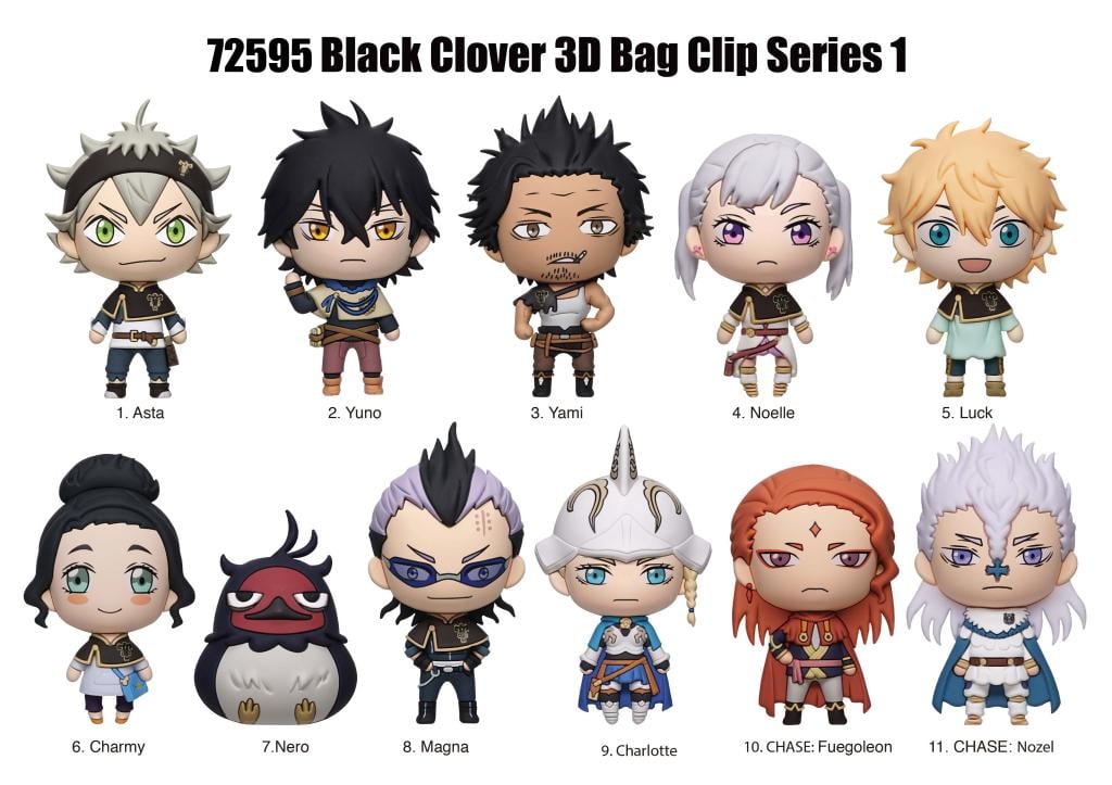 BLACK CLOVER - Series 1 - 3D Foam Bag Clip (Display 24 Pcs) - 2