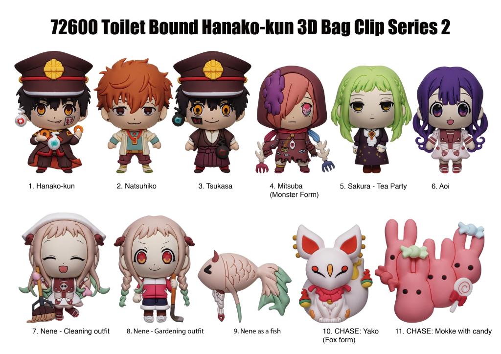 TOILET BOUND HANAKO KUN - Charm Bag Clip (Display 24 Pcs) - 2