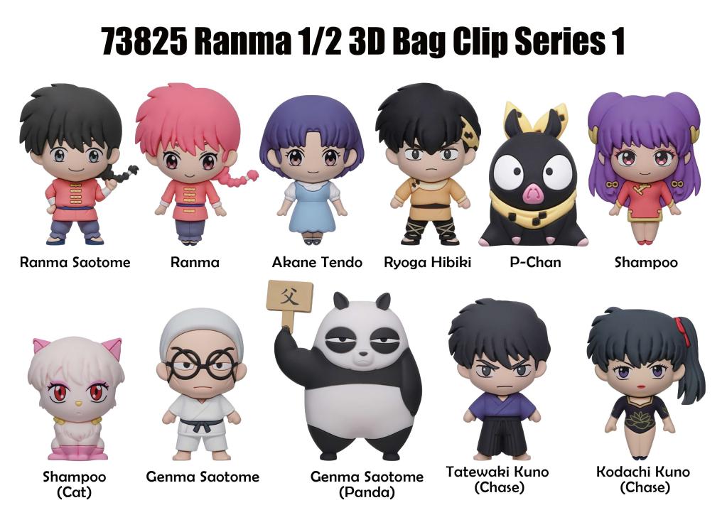 RANMA 1/2 - Series 1 - 3D Foam Bag Clip (Display 24 Pcs) - 2