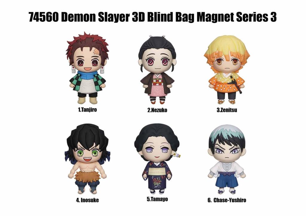 DEMON SLAYER -Serie 3 - 3D Foam Magnets in blind bags (Display 12 Pcs) - 2