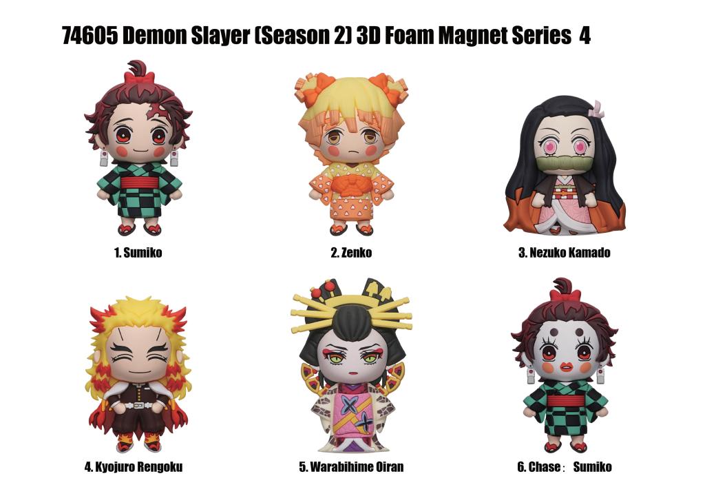 DEMON SLAYER -Serie 4 - 3D Foam Magnets in blind bags (Display 12 Pcs) - 2