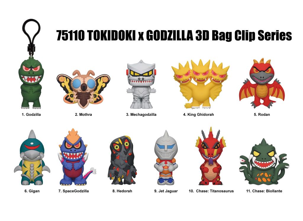 TOKIDOKI X GODZILLA - Series 1 - 3D Foam Bag Clip (Display 24 Pcs) - 2