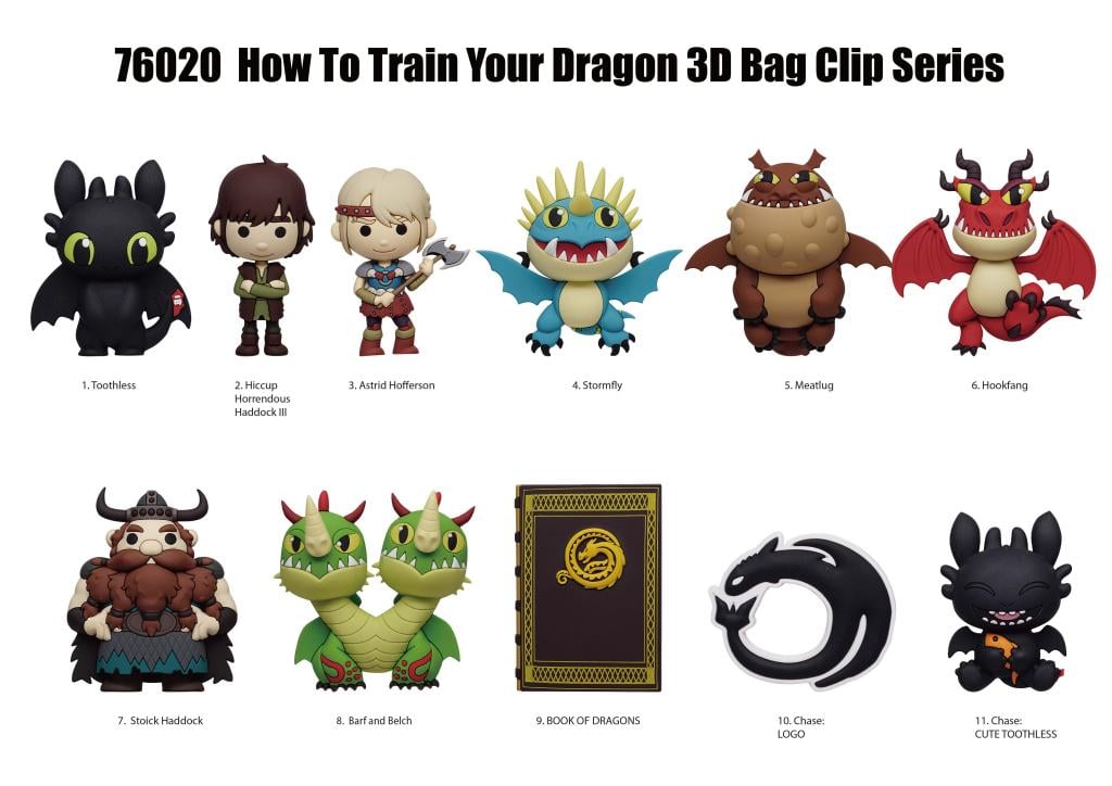 DRAGONS - 2025 Movie - 3D Foam Bag Clip (Display 24 Pcs) - 2