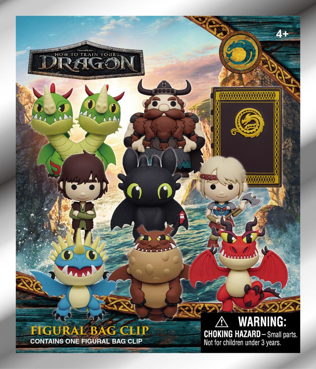 DRAGONS - 2025 Movie - 3D Foam Bag Clip (Display 24 Pcs) - 3