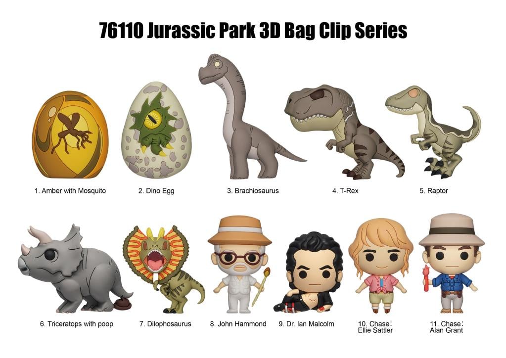JURASSIC PARK - Series 1 - 3D Foam Bag Clip (Display 24 Pcs) - 2