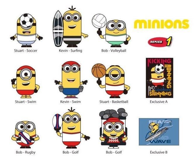 MINIONS SPORTS - Series 1 - 3D Foam Bag Clip (Display 24 Pcs) - 2