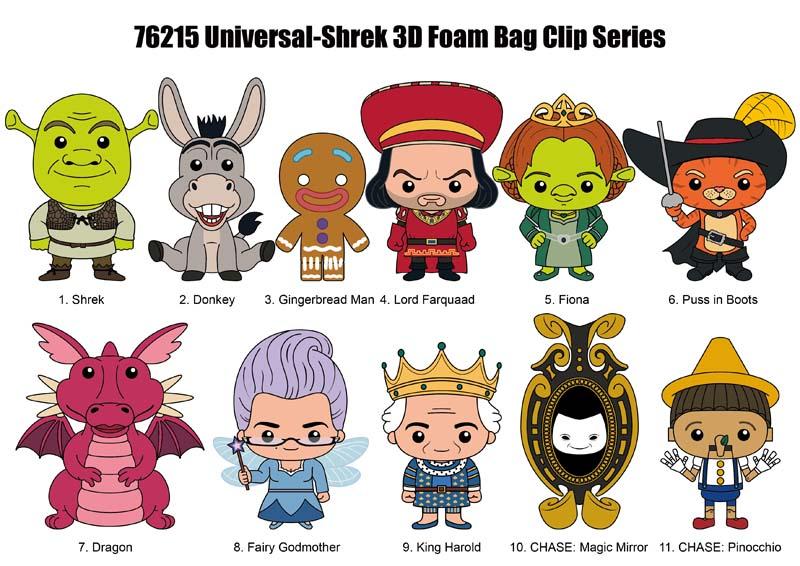 SHREK - Series 1 - 3D Foam Bag Clip (Display 24 Pcs) - 2