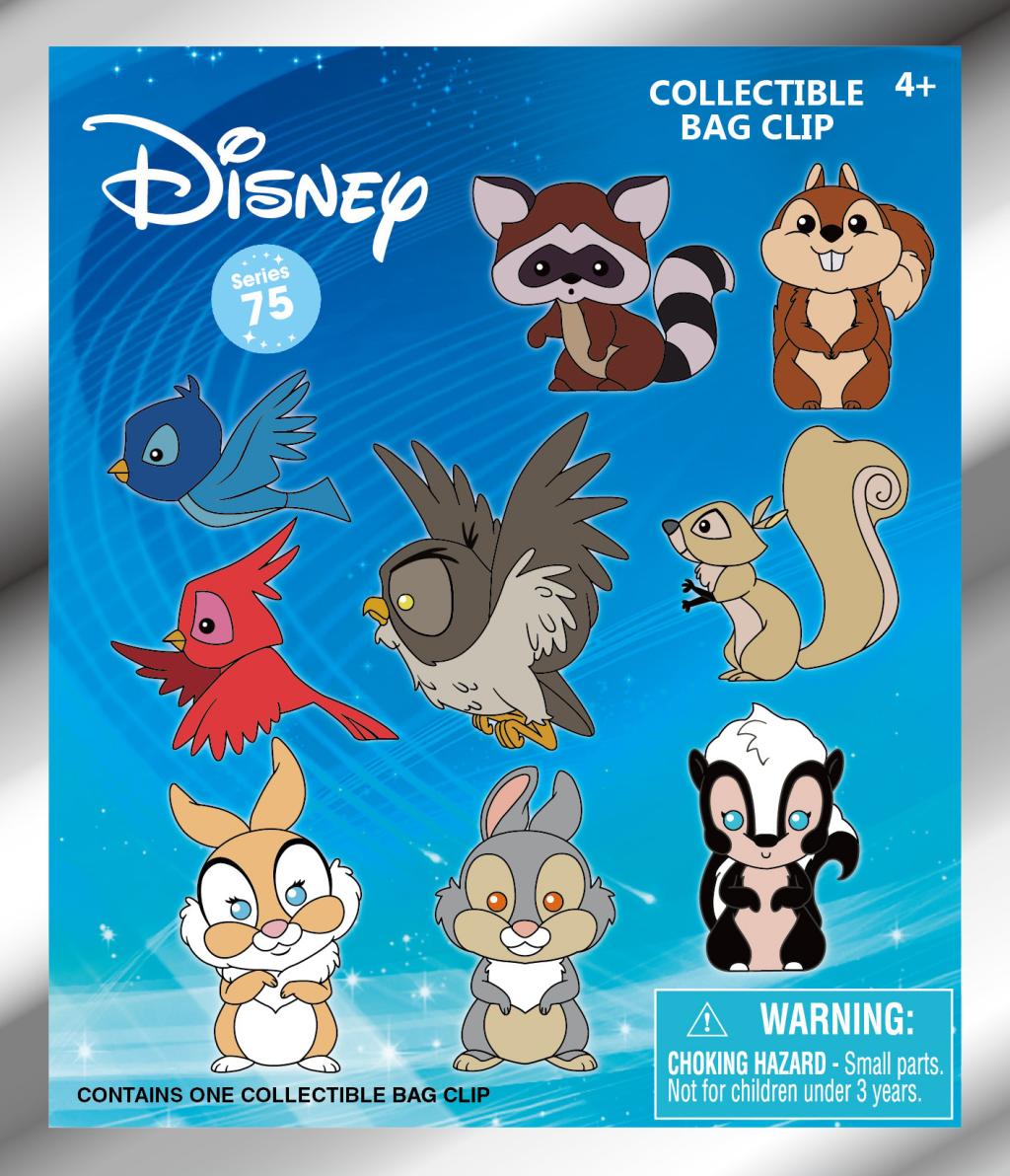 DISNEY - Personnages de la Forêt - 3D Foam Bag Clip (Display 24 Pcs) - 3