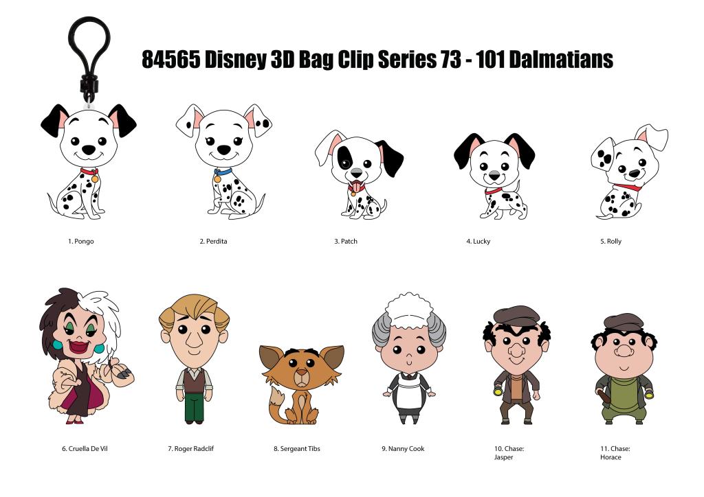 101 DALMATIENS - Series 72 - 3D Foam Bag Clip (Display 24 Pcs) - 2