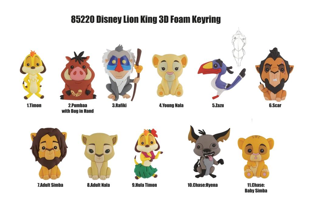 DISNEY - Roi Lion - 3D Foam Bag Clip (Display 24 Pcs) - 2